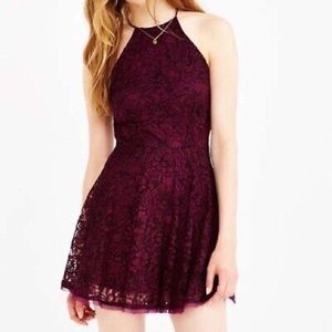 Kimchi Blue Purple Lace Halter Dress size S